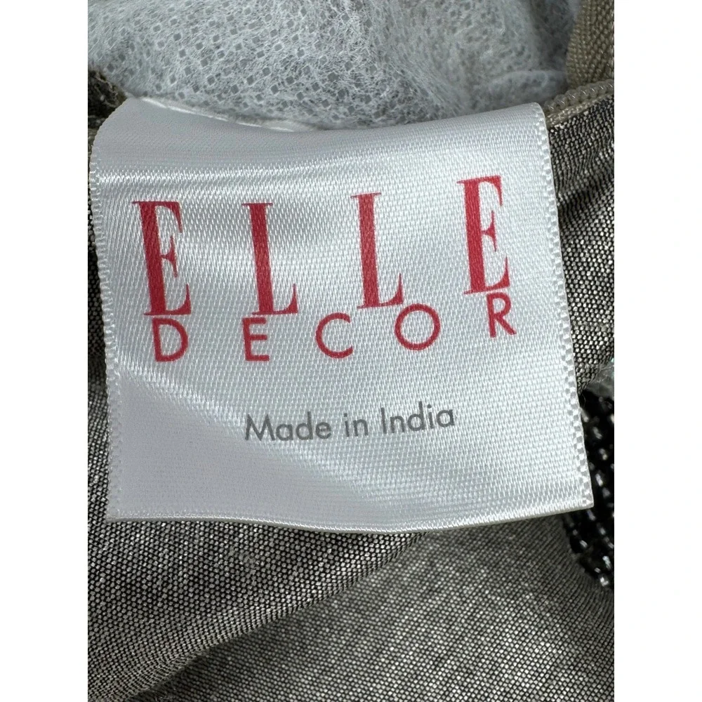 Elle Decor Beaded Throw Pillow Covers Set of 2 Silver Black Square 13.5in Glam